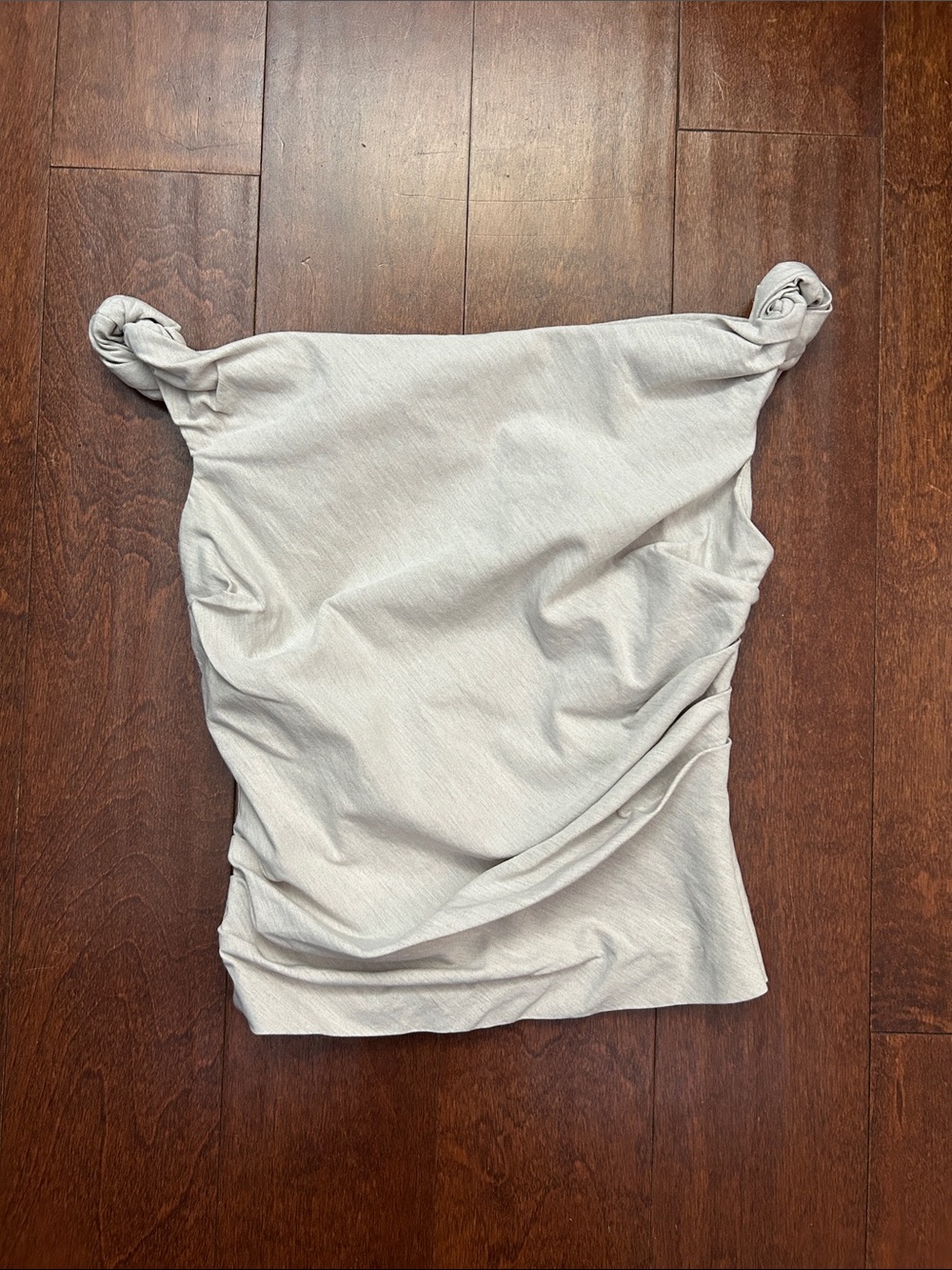 Mango Light Gray Knotted-Strap Tank Top